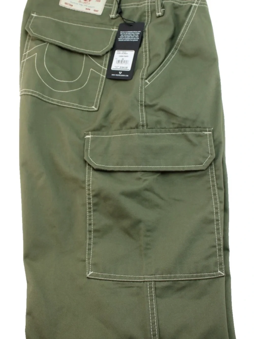 Men's Sz 34 True Religion Cargo Pants Kalamata Green Style 108335 MSRP $164 NWT